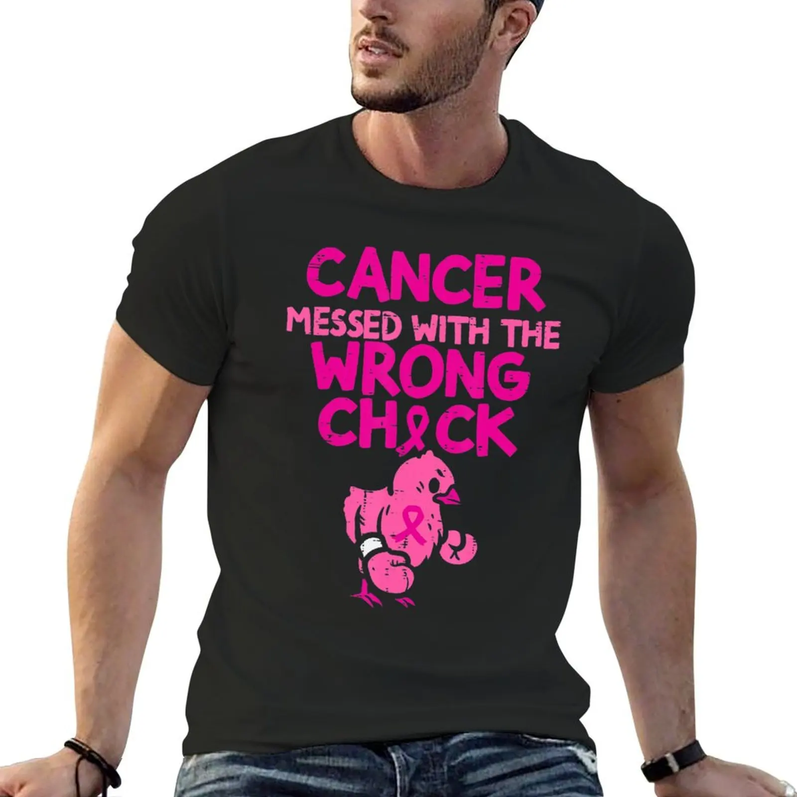 Breast Cancer Wrong Chick Fun Awareness Survivor Women T-Shirt man clothes shirts graphic tees mens graphic t-shirts anime