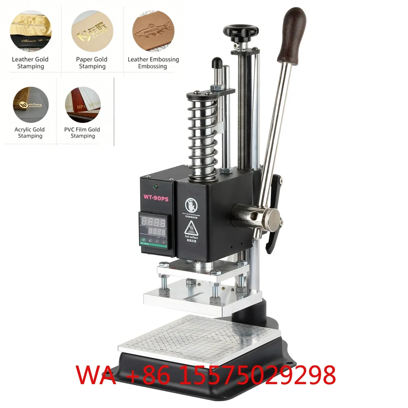 Digital Temperature Control Manual Hot Foil Stamping Embossing Wood Branding Gold Foiling Work Digital Hot Foil Stamping Machine