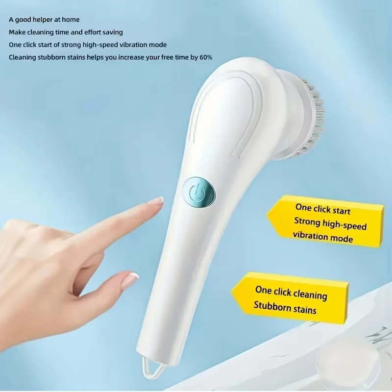 Xiaomi 5-in-1 Multifunctional Electric Cleaning Brush USB Charging Bathroom Wash Brush Kitchen Cleaning Tool Dishwashing Brush