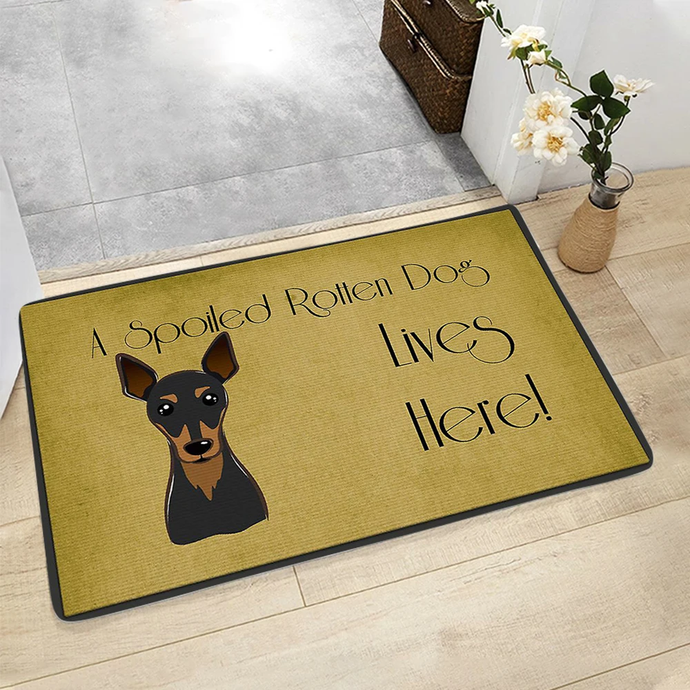 

CLOOCL Animal Doormat Dog Lives Here Print Non-Slip Rug Kawaii Bedroom Mat Entrance Soft Floor Mat Home Decor Door Mats