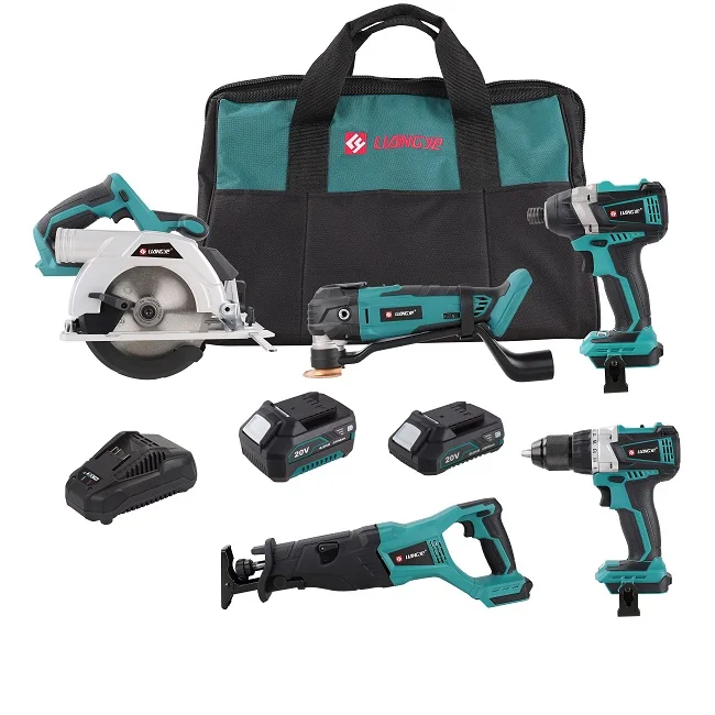 Professional Original Power Tools Combo 20V Cordless Power Tools Set 5 In 1 Kit With Wireless Compact Design