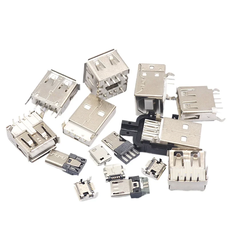 USB female port with type-c interface, square mouth, plug socket A type B connector