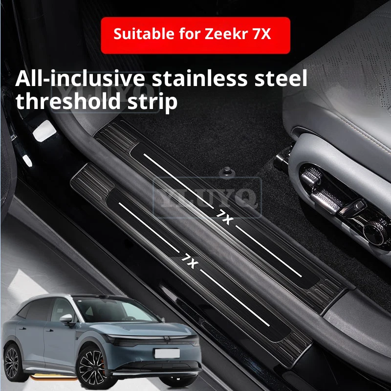 ZEEKR 7X Door Sill Car Threshold Anti-Scratch Strip Stainless Steel Welcome Pedal Protective Strip Accessories Modification