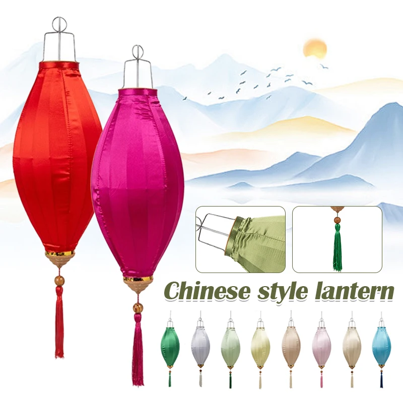 14 inch Chinese Traditional Lantern Outdoor Silk Lantern New Year Mid Autumn Spring Festival Wedding Party Decor Ornaments