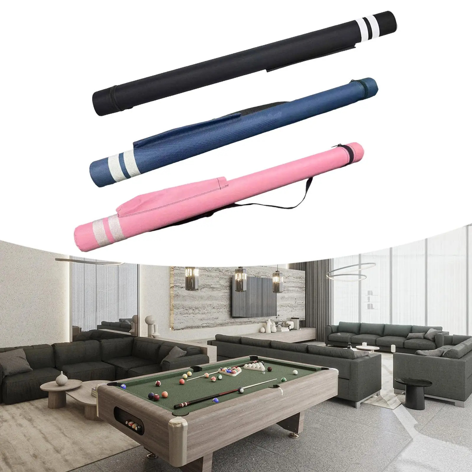 

Billiard Cue Holder Shaft Pouch Versatile Storage Durable Pool Accessories Bag for Snooker Cue Sticks
