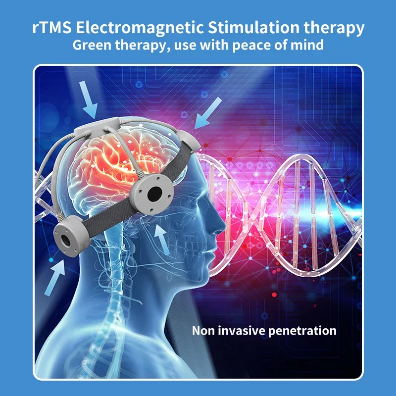 Professional Transcranial Stimulation Therapy Device Brain Injury Stroke Rehab Electrotherapy Massager with Adjustable Intensity