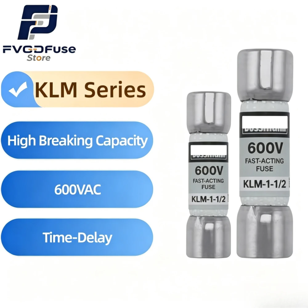 10PCS OEM KLM‑1‑1/2 Fast‑Acting Midget Fuse 1.5A 600V AC/DC 5AG Supplemental Circuit Protection Fuse