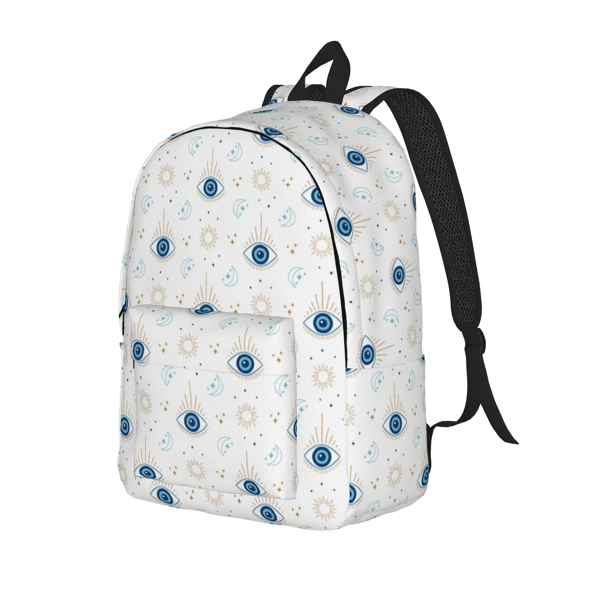 Nazar Evil Eye Greek Amulet Cool Backpack Gift Student Hiking Travel Lucky Charms Boho Daypack Laptop Computer Shoulder Bag