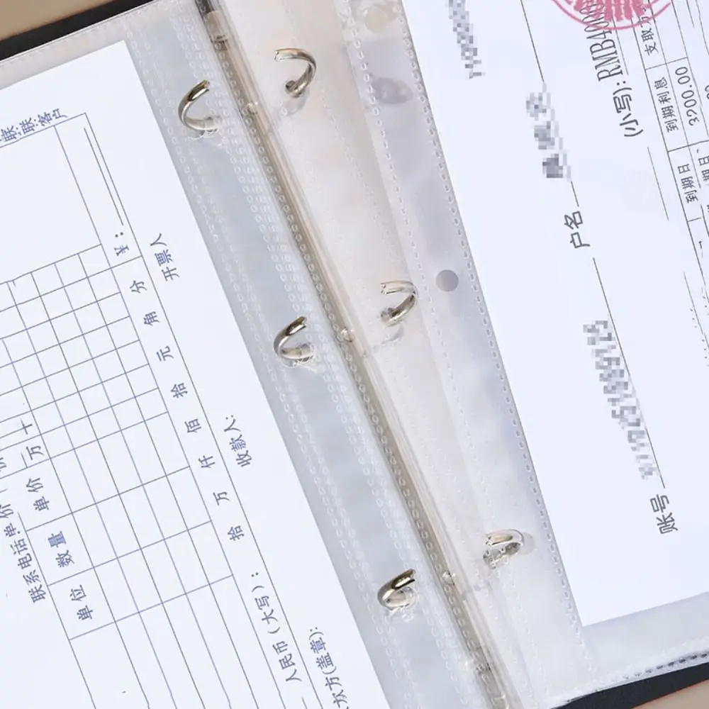 PU Leather Bill Planner Binder Loose-leaf Transparent Money Budget Binder Cash Envelopes Reusable Savings Challenges Notbook