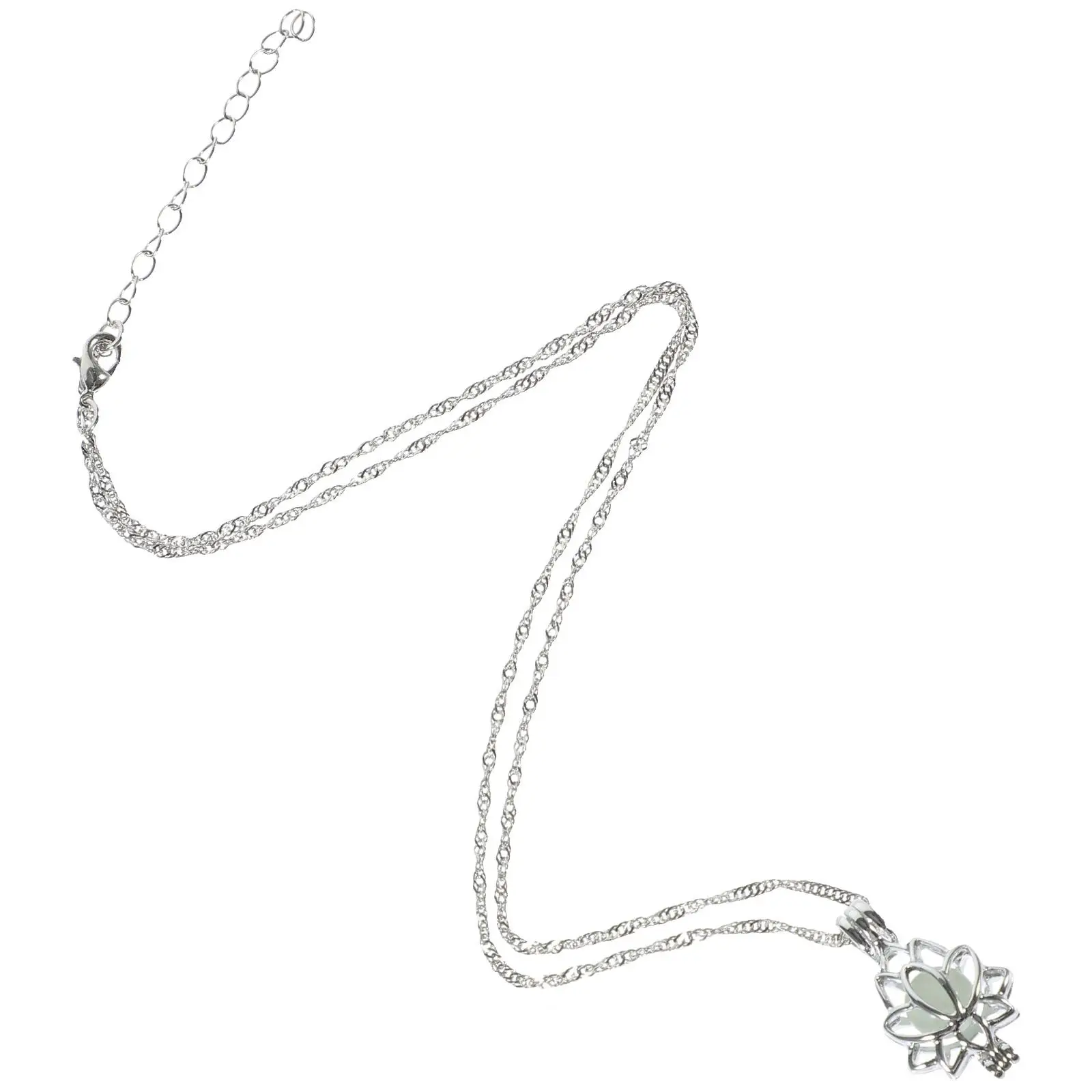 

Luminous Pendant Necklace Night Glowing Gem Adjustable Stylish Flower Shape Adorable Neck Decoration Impressive Pendant