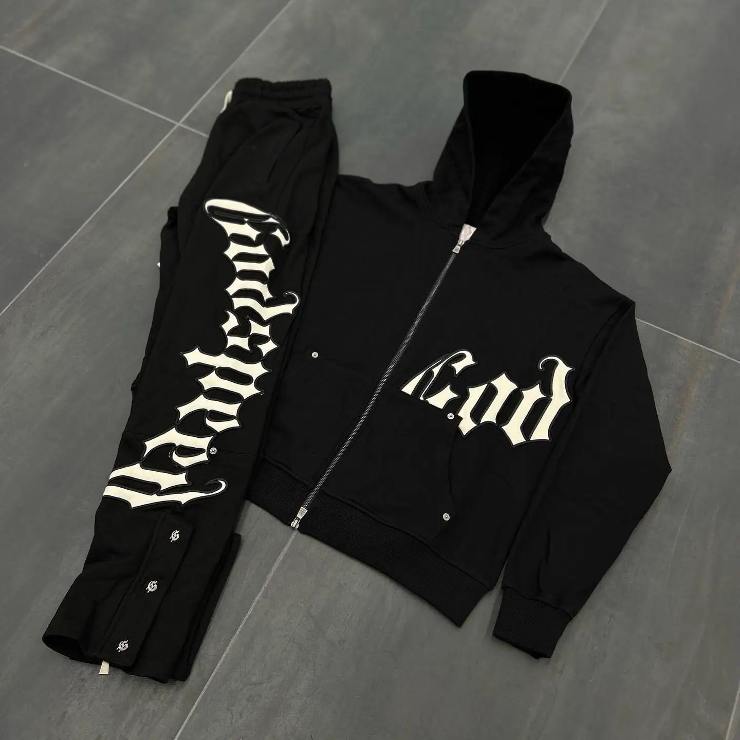 Sweatsuit الرجال النساء الرياضة البدلة زمم هوديي و Sweatpants 2 قطعة مجموعة تشغيل بدلة عدو القوطية إلكتروني مجموعة ملابس رياضية غير رسمية