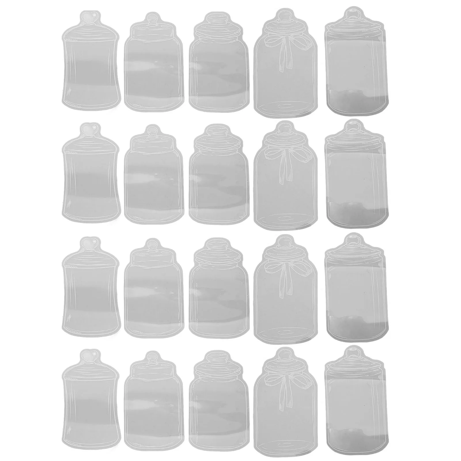 투명 건조 꽃 책갈피 클리어 병 모양 DIY 키트 저널 스크랩북 소원 병 스티커 수제