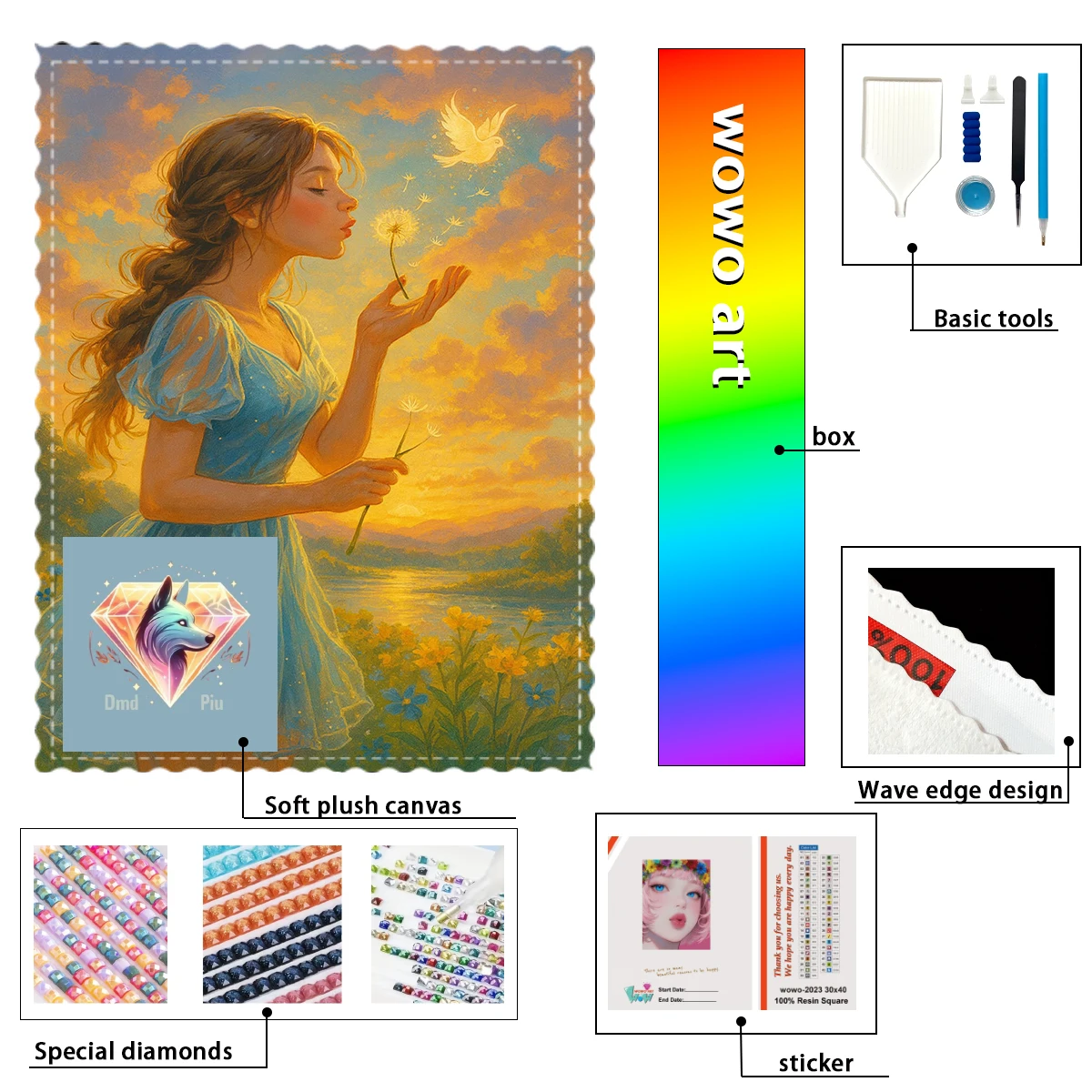 

【Piu Diamond Art】Pidiendo deseos 100% resin FD+ab+cr Diamond Stamping Kit Perfect Masterpiece worth Buying