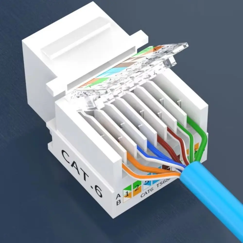 Wall Adapter Cat5e Cat6 RJ45 Ethernet Module Tool-Less White Computer Module Network Panel