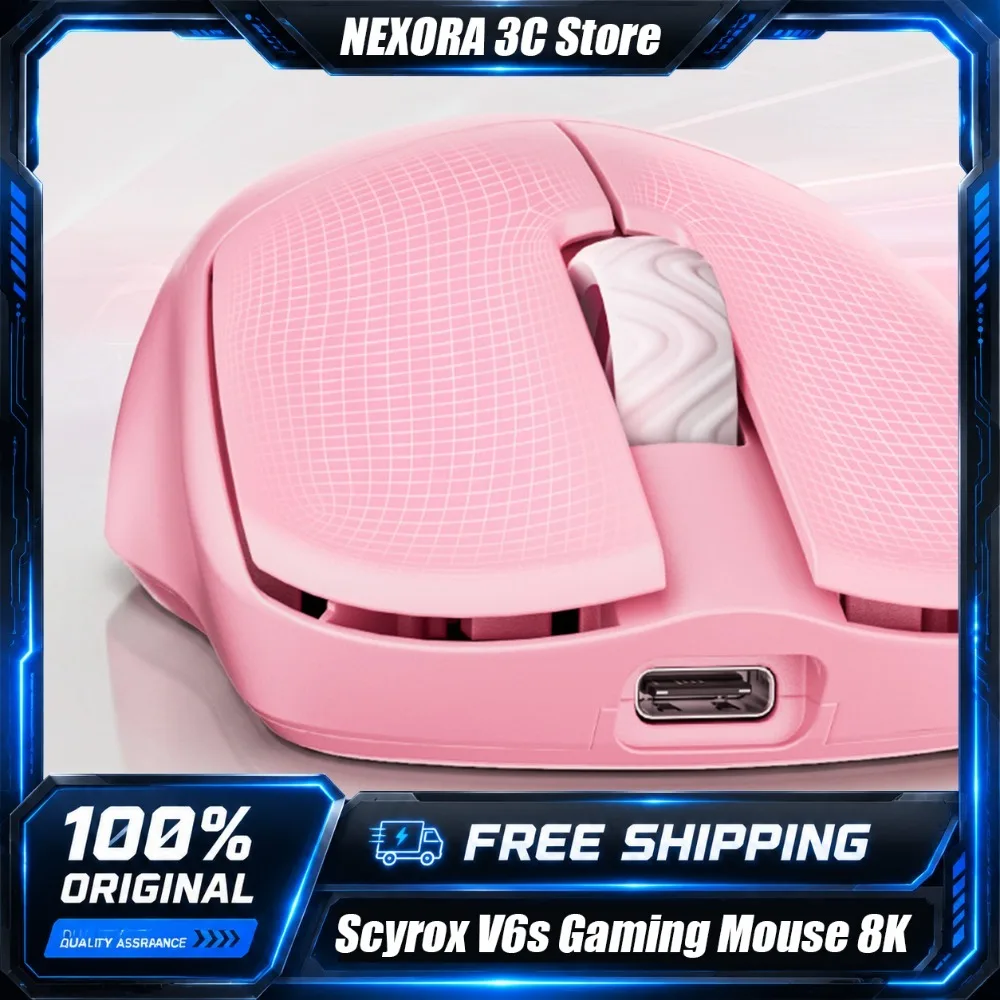 Scyrox V6s Wireless Gaming Mouse PAW3950 Sensor 8K Polling Rate Ultra-lightweight E-sports Mice for Small Medium Hands Claw Grip