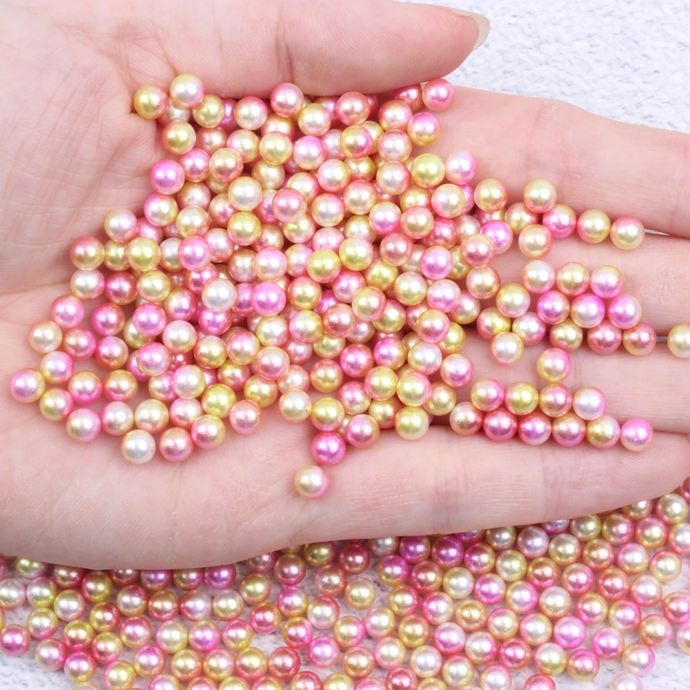 Small Pack RainBow Color 3-12mm And Mix Size No Hole Round Pearls Imitation Pearls Dresses DIY Jewelry Nail Art Decorations