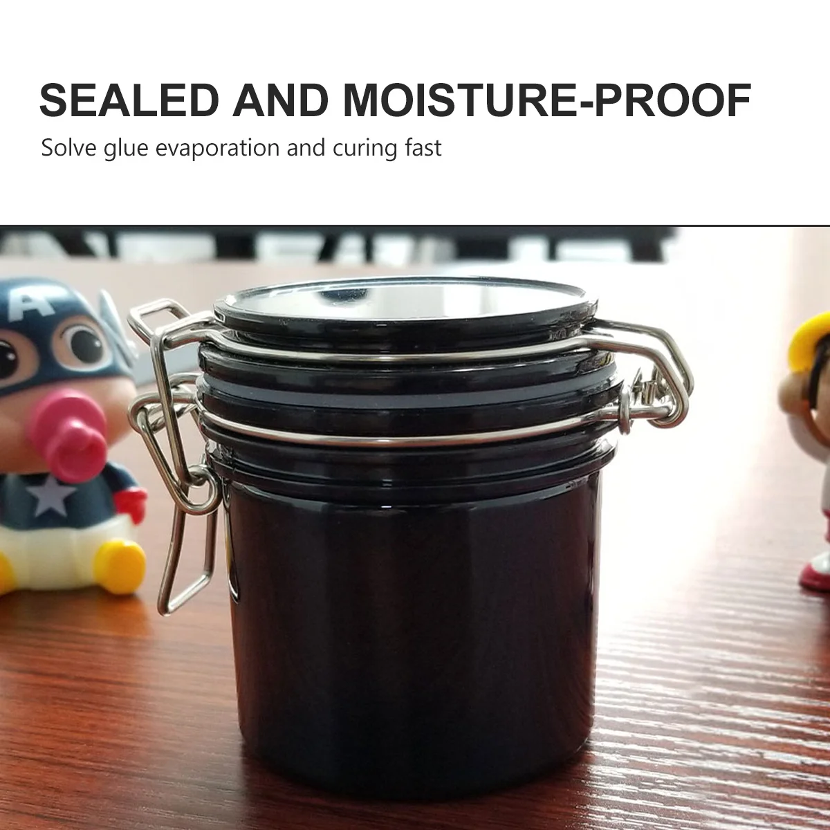 2개입 속눈썹 접착제 보관 용기 활성탄 항아리 누수 방지 밀봉 버클 대용량 누수 방지 플라스틱 휴대용