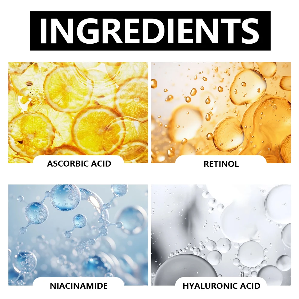 YOUNGCOME Vitamin A Serum + Hyaluronic Acid & Vitamin E, Facial Brighten Skin & Boost Radiance Essence, Daily Skincare Treatment