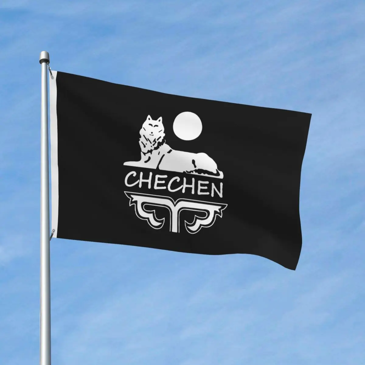 Chechen Borz Flag Indoor Outdoor Banner Polyester Chechnya Coat Of Arms Decoration Vivid Color 2x3 3x5 4x6 5x8 FT Flags