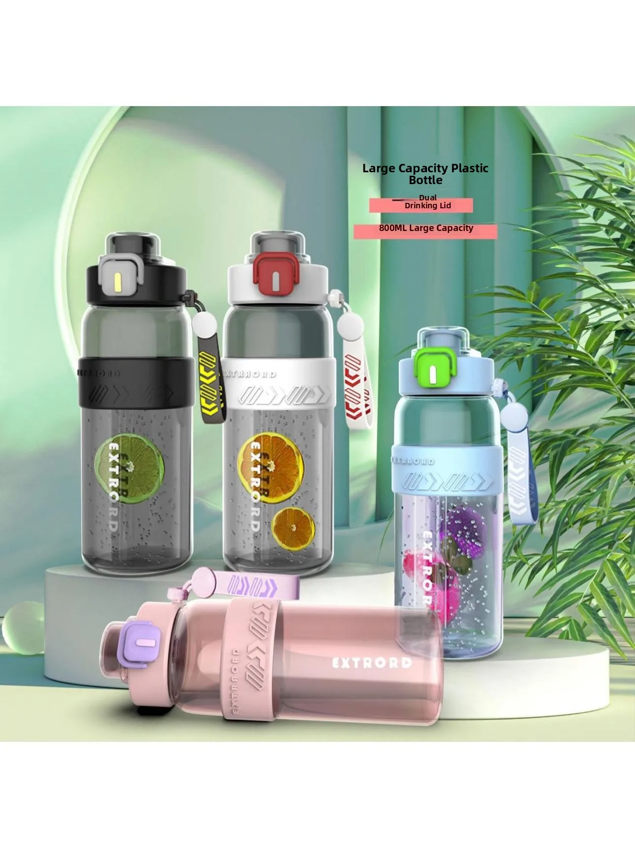 

Summer New High Aesthetic Large Capacity Straw Cup Plastic Water Bottle for Men Outdoor Ice King Cup Student Outdoor Wristban...