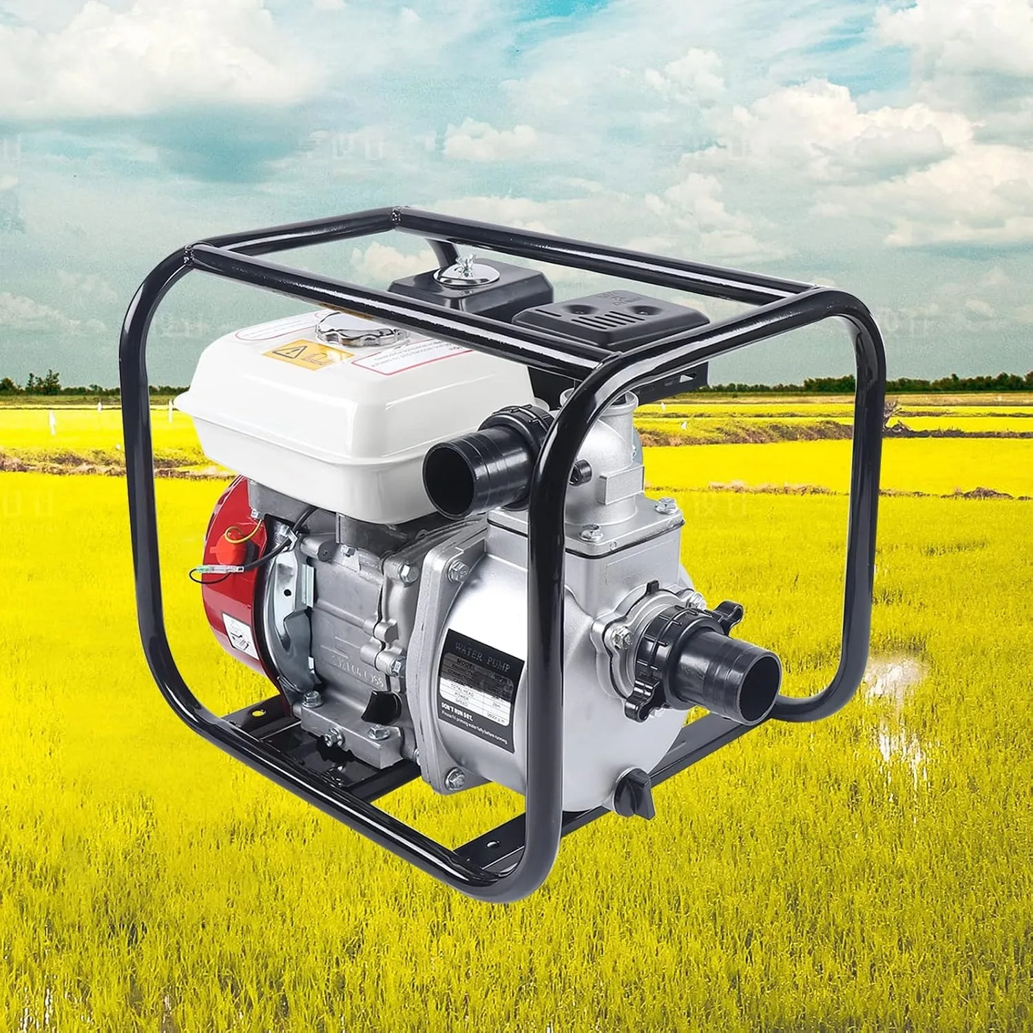 2 Inch 210cc 6.5HP Water Transfer Pump Petrol Gas Water Pump for Garden Irrigation Vegetable Fields Engineering Construction 3600rpm
