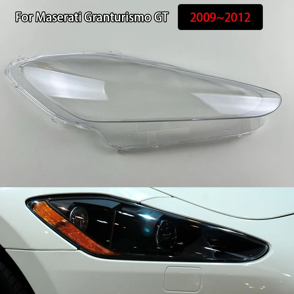 For Maserati Granturismo GT 2009~2012 Front Headlamp Cover Transparent PC Lampshade Headlight Shell Lens Plexiglass