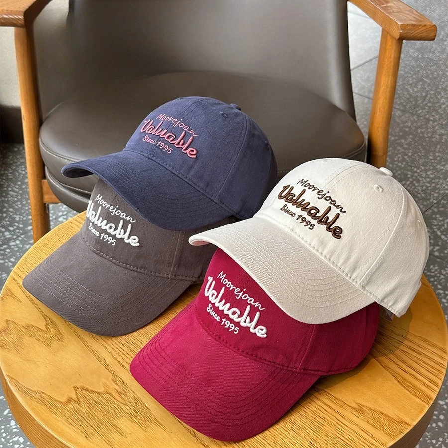 American baseball cap street tide brand soft top cap student hat pure cotton widened brim to show face little boys and girls