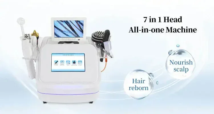 New 7 In 1 High Frequency Hair Follicle Detection Scalp Treatment Machine Hair Analyze Scalp Care Massage Hair Regrowth Device