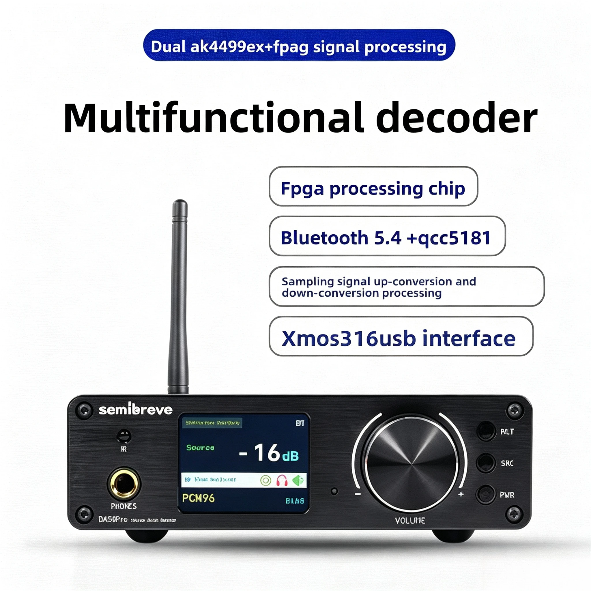 Semibreve DA50 DA50Pro HiFi Fever DAC Decoder AK4499EX Balanced XMOS 316 MQA Upsampling Audio Converter