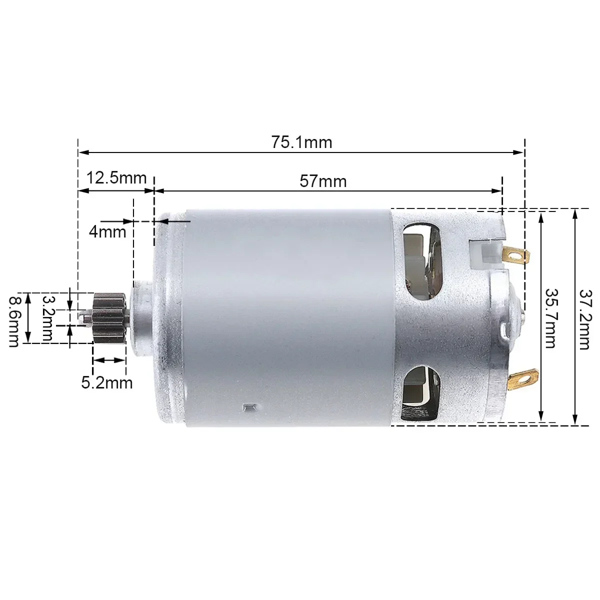 RS550 9/11/12/13/14 Teeth DC ELectric Motor 10.8V/12V/14.4V/16.8V/18V/21V/25V Screwdriver Drill Motor with High Torque Gear Box