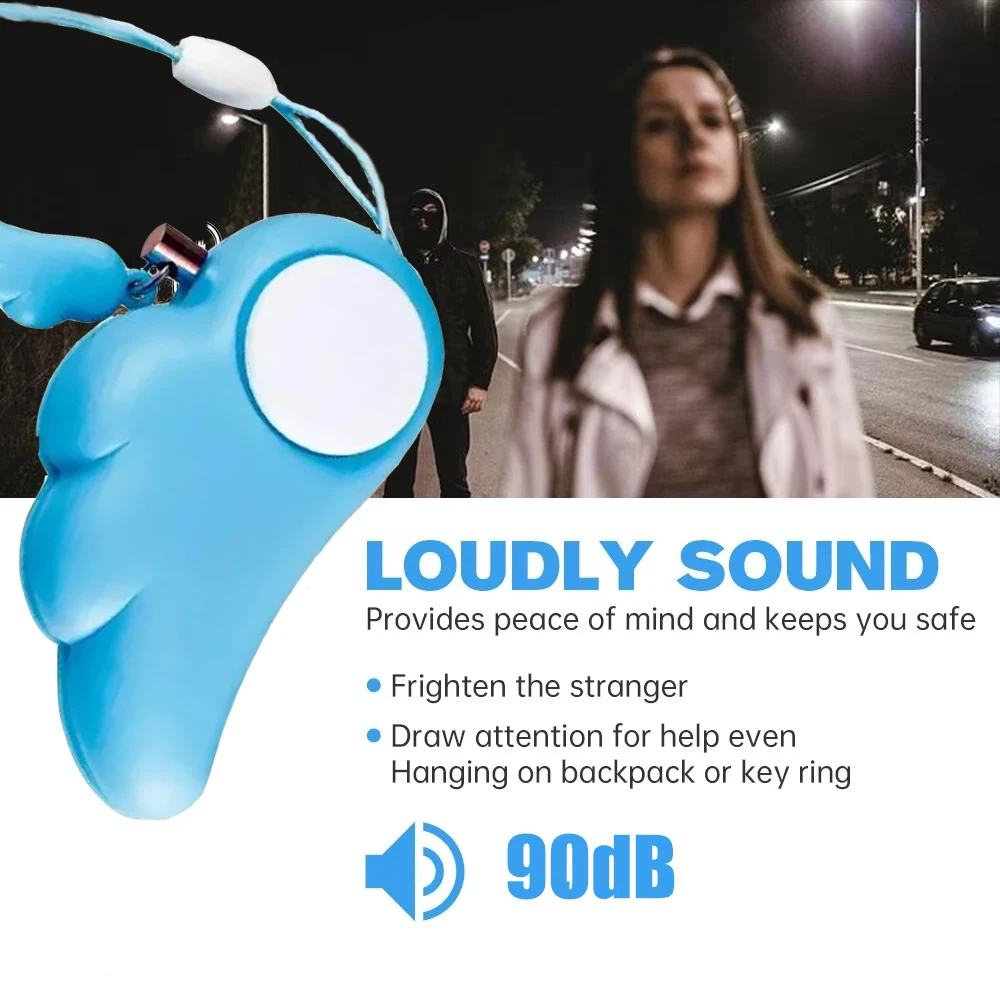 Alarma de autodefensa antilobo, 90db, para niñas y mujeres, alerta de protección de seguridad, llavero de alarma de emergencia fuerte con grito de seguridad Personal
