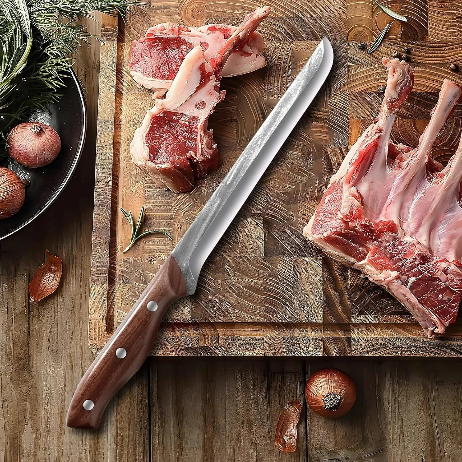 

Forged Multi-Purpose Chef's Knife, Ham Slicer, Household Fruit Paring Knife with High-Grade Sheath