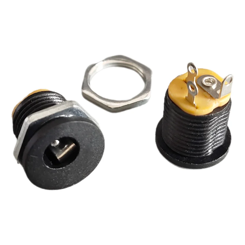 10pcs DC-022 DC022 5.5x2.1mm 5.5*2.1mm 5.5x2.5mm 5.5*2.5mm DC Power Socket Dc Connector Panel Mounting with Screw Nut