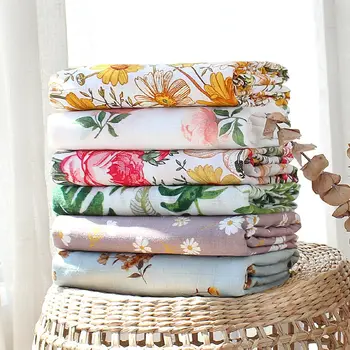 Zomer Bamboe Katoenen Babydeken Voor Pasgeboren Geboorte Mousseline Inbakeren Baby Bed Spullen Baby Badhanddoek Kinderwagen Dekbed 120X120