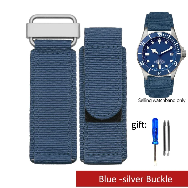 

High quality Nylon Watch Strap for Breitling Bell & Ross Thickened Nylon Watchband BR Hook and Loop Fastener Woven Belt 22mm24mm