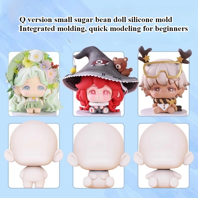NEW Q Version Figure Doll Silicone Mold Grinding-free Integrated Ultralight Clay DIY Cartoon Character Quick Modeling Clay Tool
