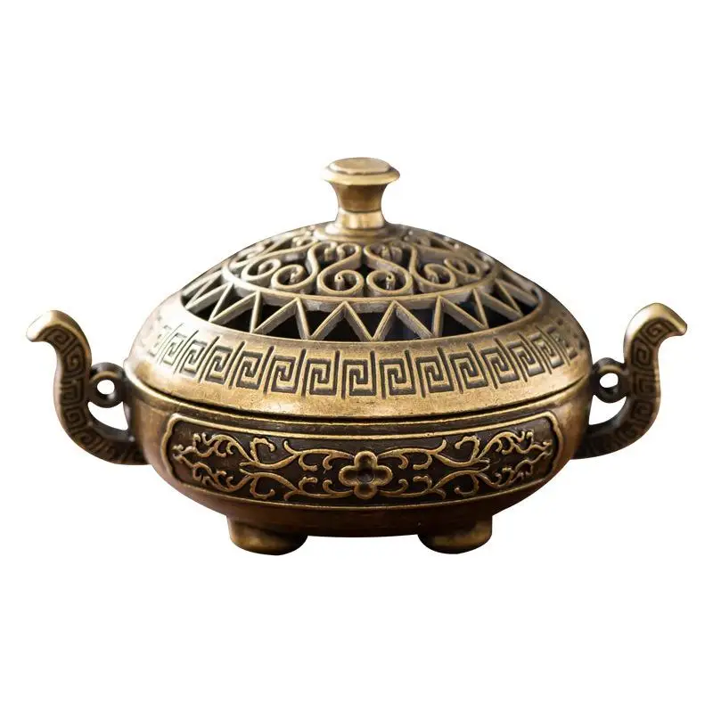Bronze Vintage Incense Burner Charcoal Stove Luxury Stand Incense Retro Copper Incense Burner Incense Incense Burner Holder