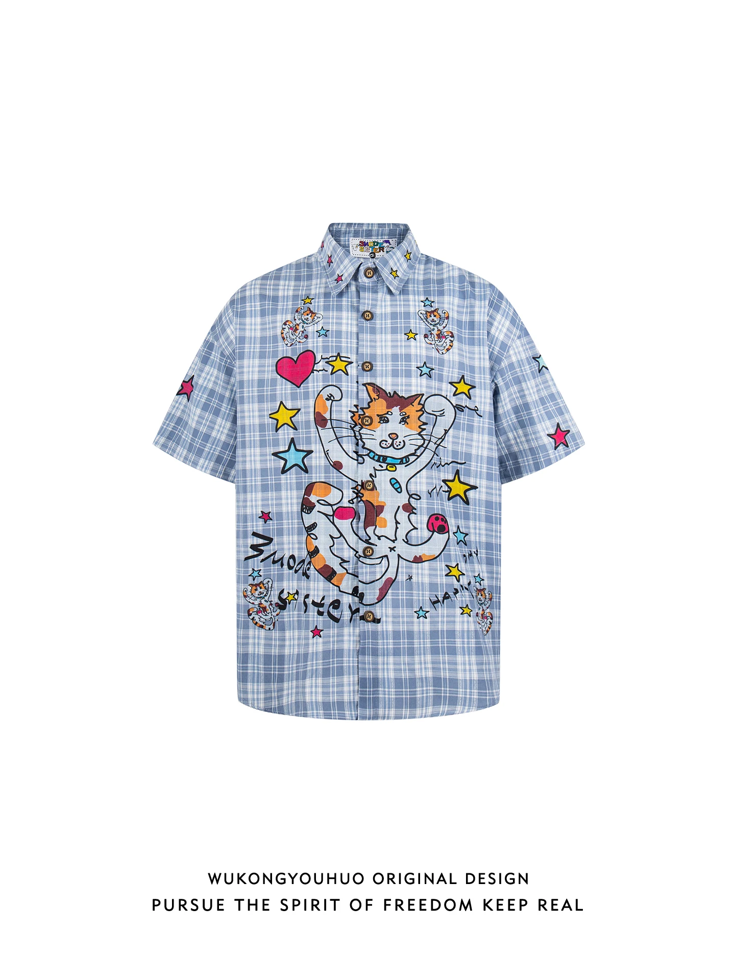 

Свободная футболка с коротким рукавом и мультяшным принтом, летняя повседневная одежда для пар, молодежная, с ярким узором, дышащая.