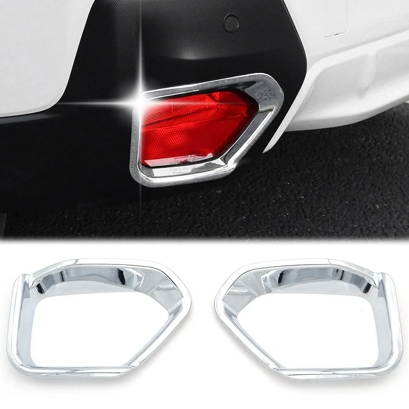 For Subaru XV Crosstrek 2017 2018 2019 Chrome Rear Fog Light Lamp Cover Foglight Bumper Trim Molding Accessories