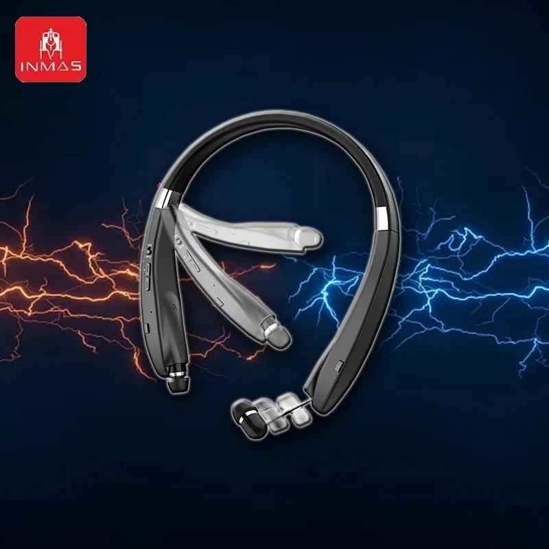 INMAS SX-991True Wireless Foldable Earbuds Bluetooth Neckband Headset Hifi Stereo Earphones Noise Cancelling Headphones With Mic