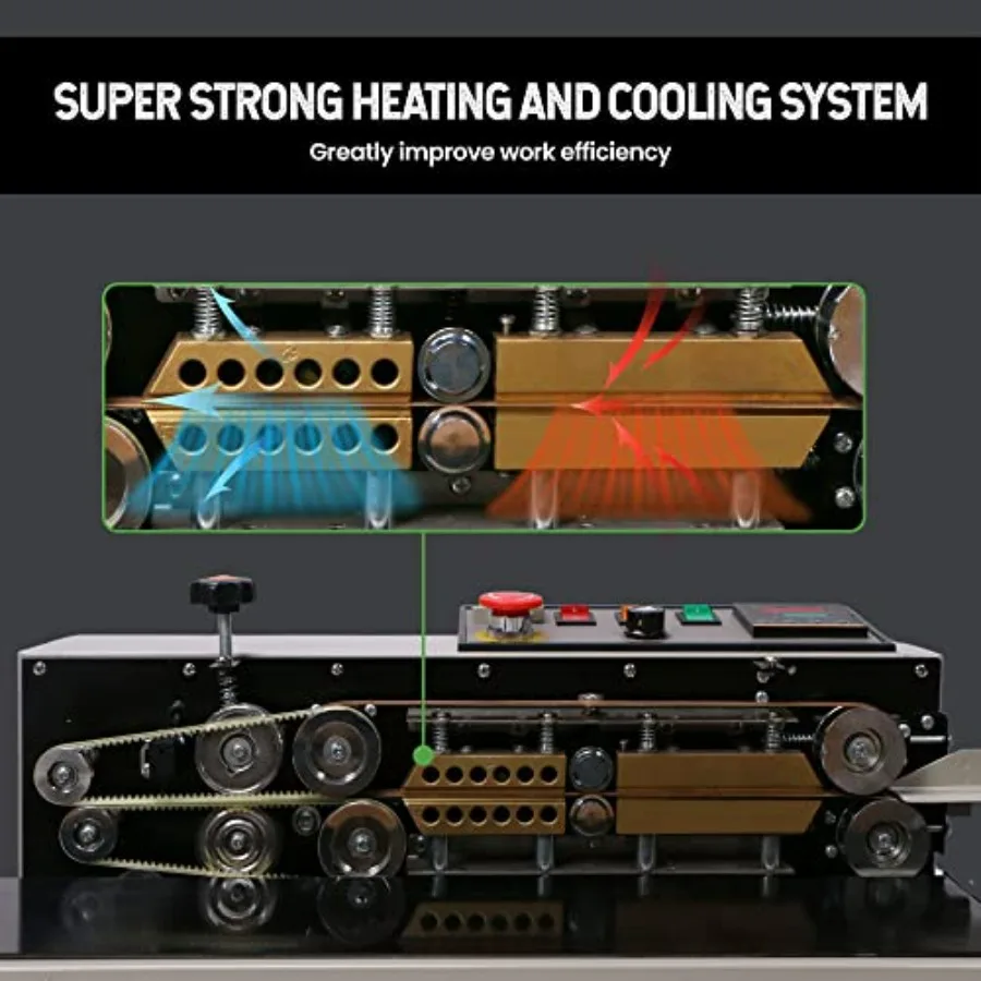 Continuous Bag Band Sealer Sealing Machine with Automatic Horizontal Band Sealing Function and Digital Temperature Control for