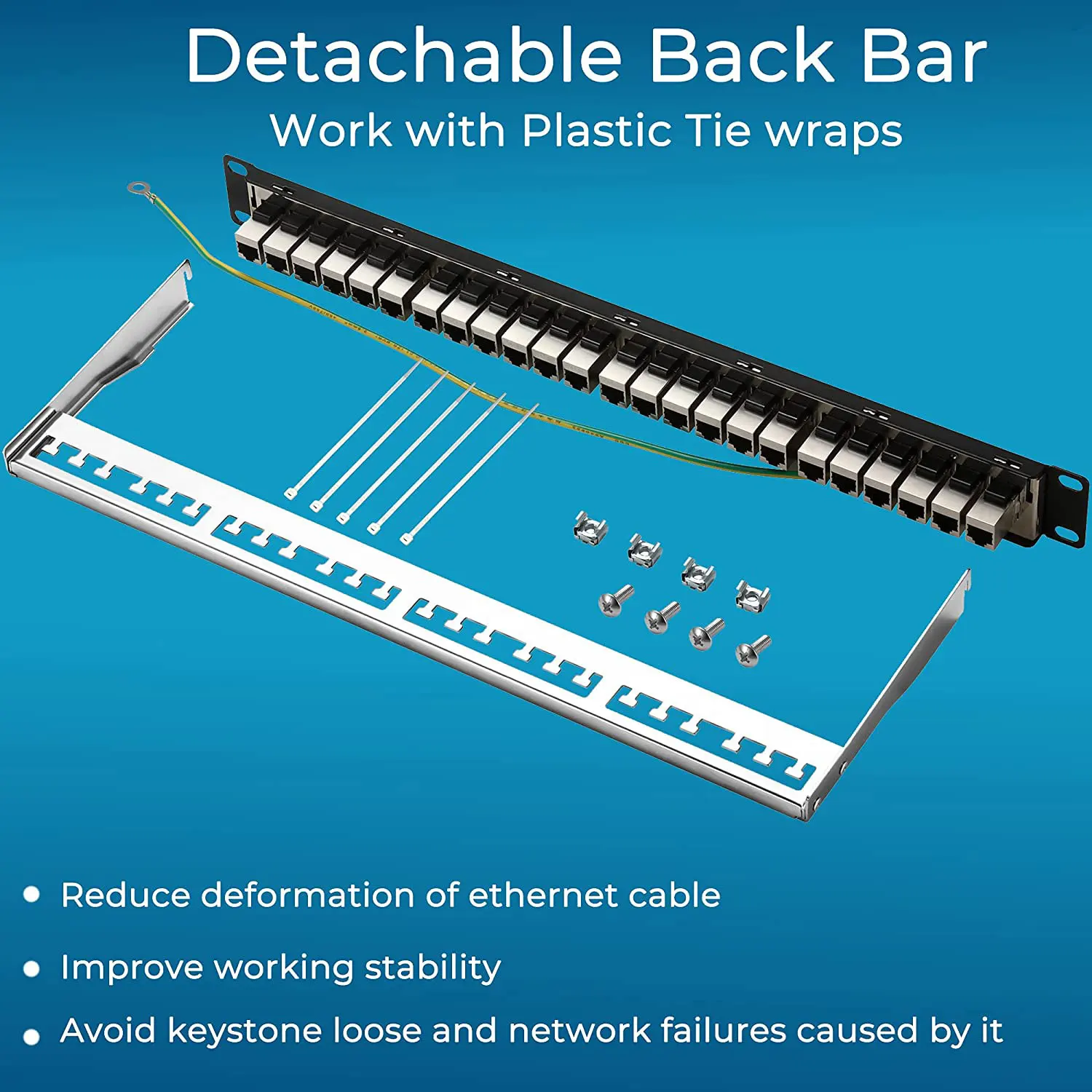 ZoeRax Patch Panel 24 Port Cat6A Cat7 with Keystone 10G Support, Keystone  Jack Coupler Patch Panel STP Shielded 19-Inch