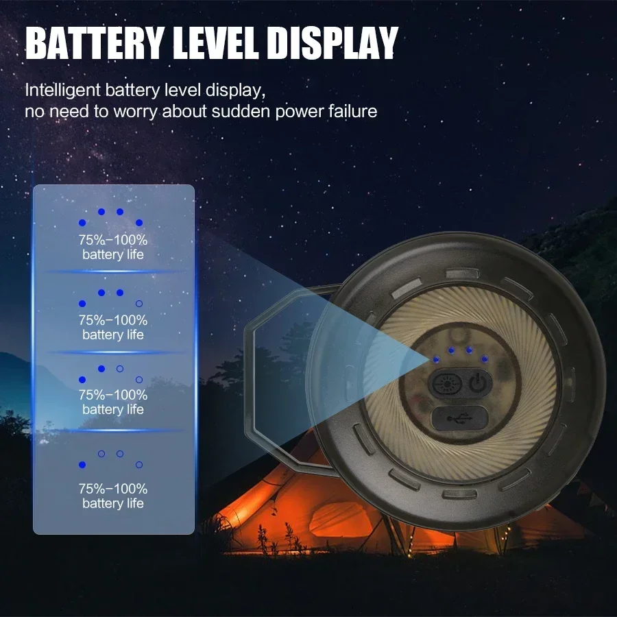 LED Camping Lamp Strip Atmosphere 10M USB C Rechargeable Recyclable Light Belt Outdoor Garden Decoration Caming Tent Lantern