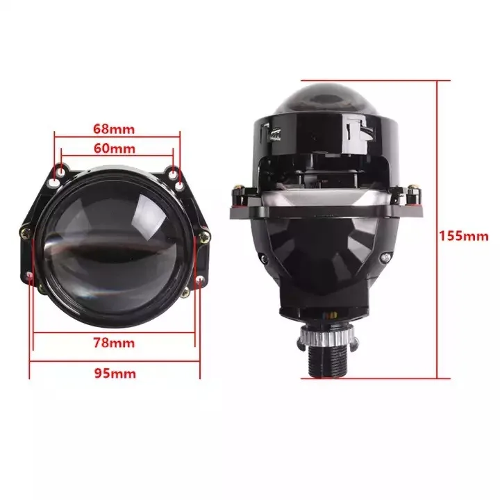 3 Inch Bi LED Projector Lens 12V 60W 6000K 10000Lm Hi Lo Beam LED Headlight Non Damage Car Headlight Retrofit