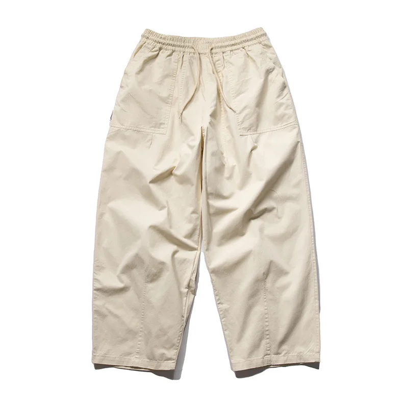 Japanese Retro Loose Overalls 9 Points Radish Profile Wide-leg Casual Lantern Harem Trousers Men\'s Outdoor Hiking Trekking Pants