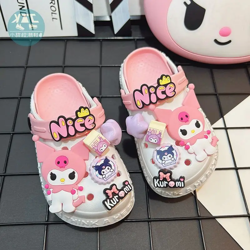 Sanrio Hello Kitty Kuromi pantofole estive Kawaii carino Anti-odore antiscivolo sandali da donna fai da te all\'aperto comode infradito