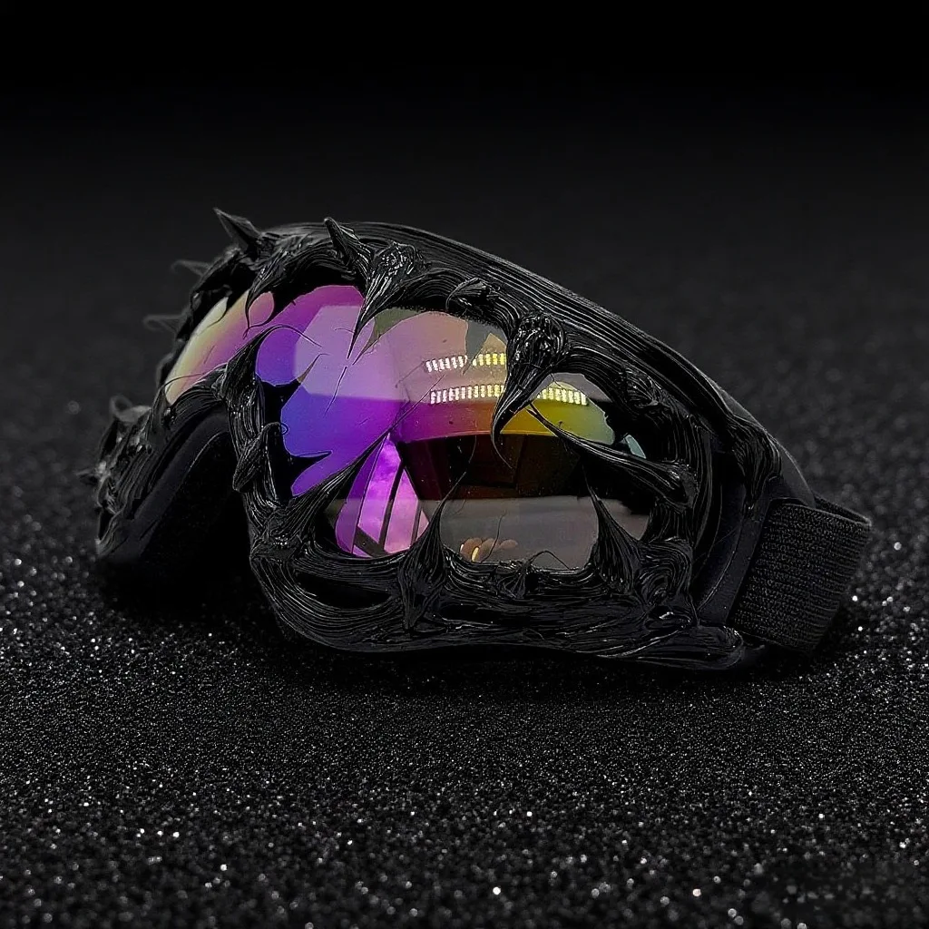 Avant-garde Punk Style Handmade Spike Drip Glue Cool Goggles Sunglasses for Party Men Women Windproof Riding Techwear Sunglasses