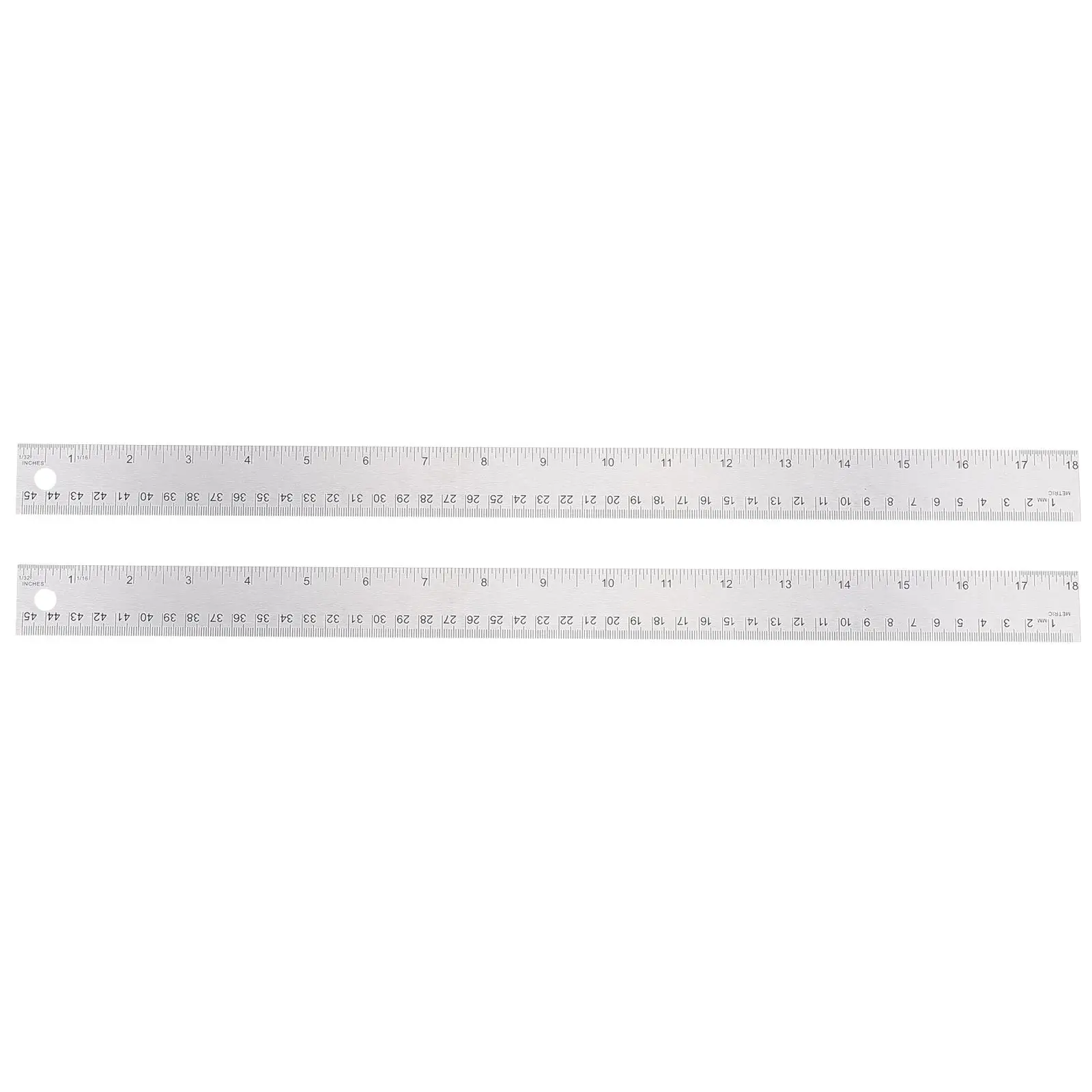 2 Pcs Cork Ruler Back Metal Rulers Tool Wooden for School Drafting Student with Backing