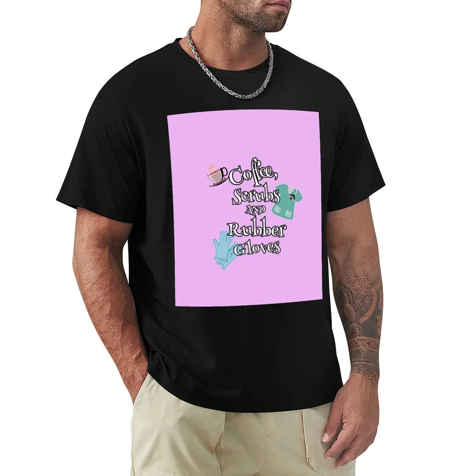 Coffee, Scrubs and Rubber Gloves - Design by UMD T-Shirt Athletic Quick Dry T-Shirt for Men