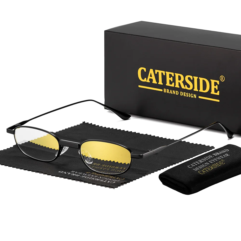 CATERSIDE Herren Hip-Hop-Sonnenbrille, Premium-Metall, kleiner Rahmen, Damen-Reise-, Business-, Party-, Urlaubsgeschenk, Dekorative Brille, UV400 – Detail 26